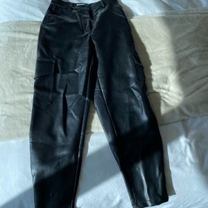 Aritzia vegan leather cargo pants